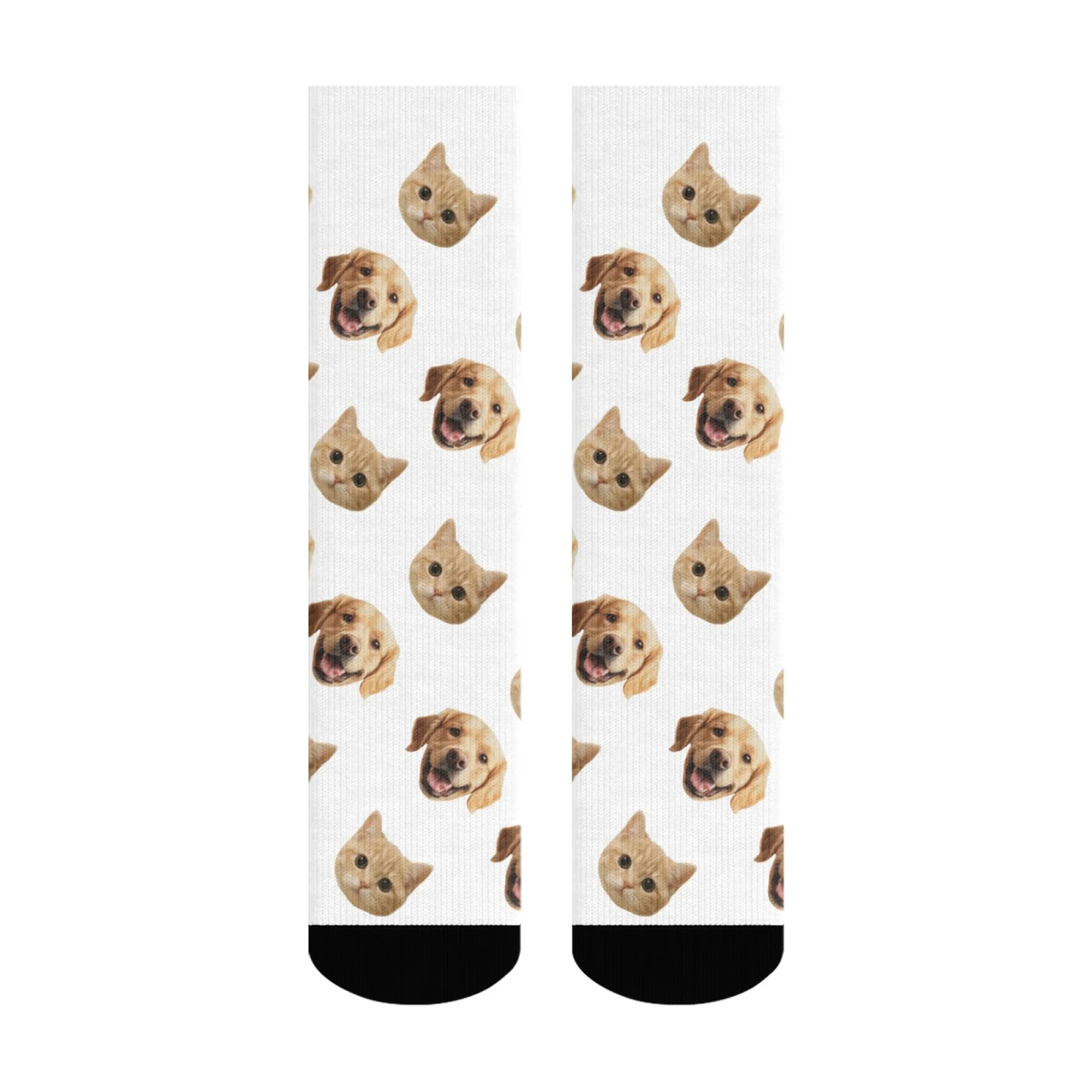 Gepersonaliseerde bijpassende sokkenset voor koppels, voor hem & haar, op maat gemaakte cadeaus voor honden- en kattenbezitters, 3D geprinte grappige herensokken