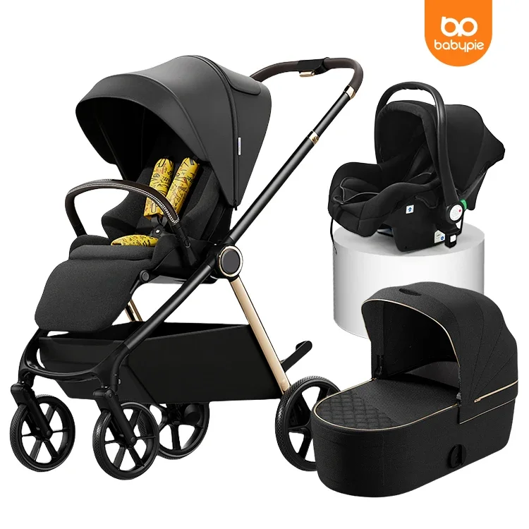 Children Baby Carriage Trolley Luxury Baby Pram Stroller High Landscape Pushchair Baby Stroller 3 in 1