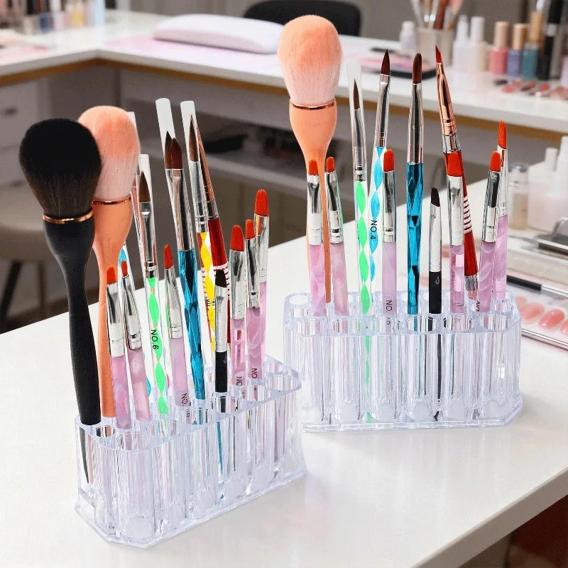 

1pcs Acrylic 26-Slot Transparent Pen Holder Gel Pen Organizer & Pen Stand Desktop Storage Rack & Tool Holder Desk Decor
