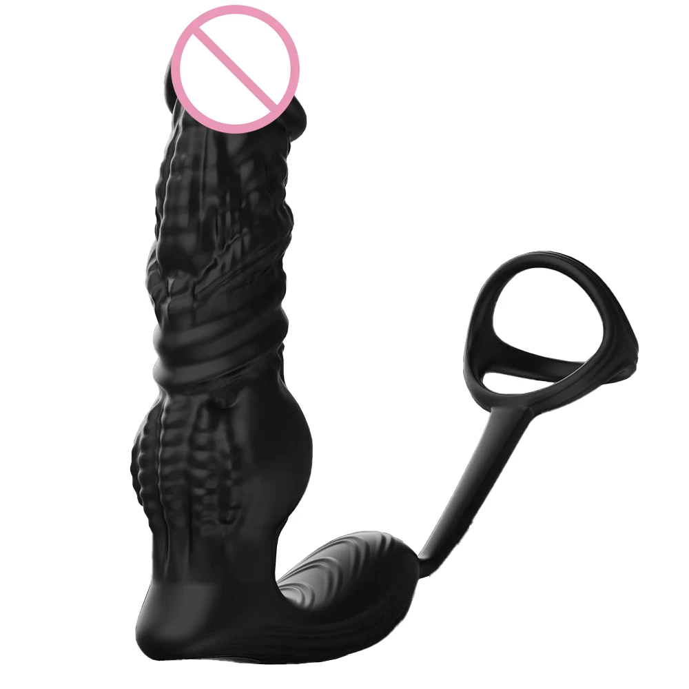 6-in-1 Male High-Speed Butt Plug Prostate Massager with App/Remote Control for Retractable Dildo Delayed Ejaculation Lock Ring