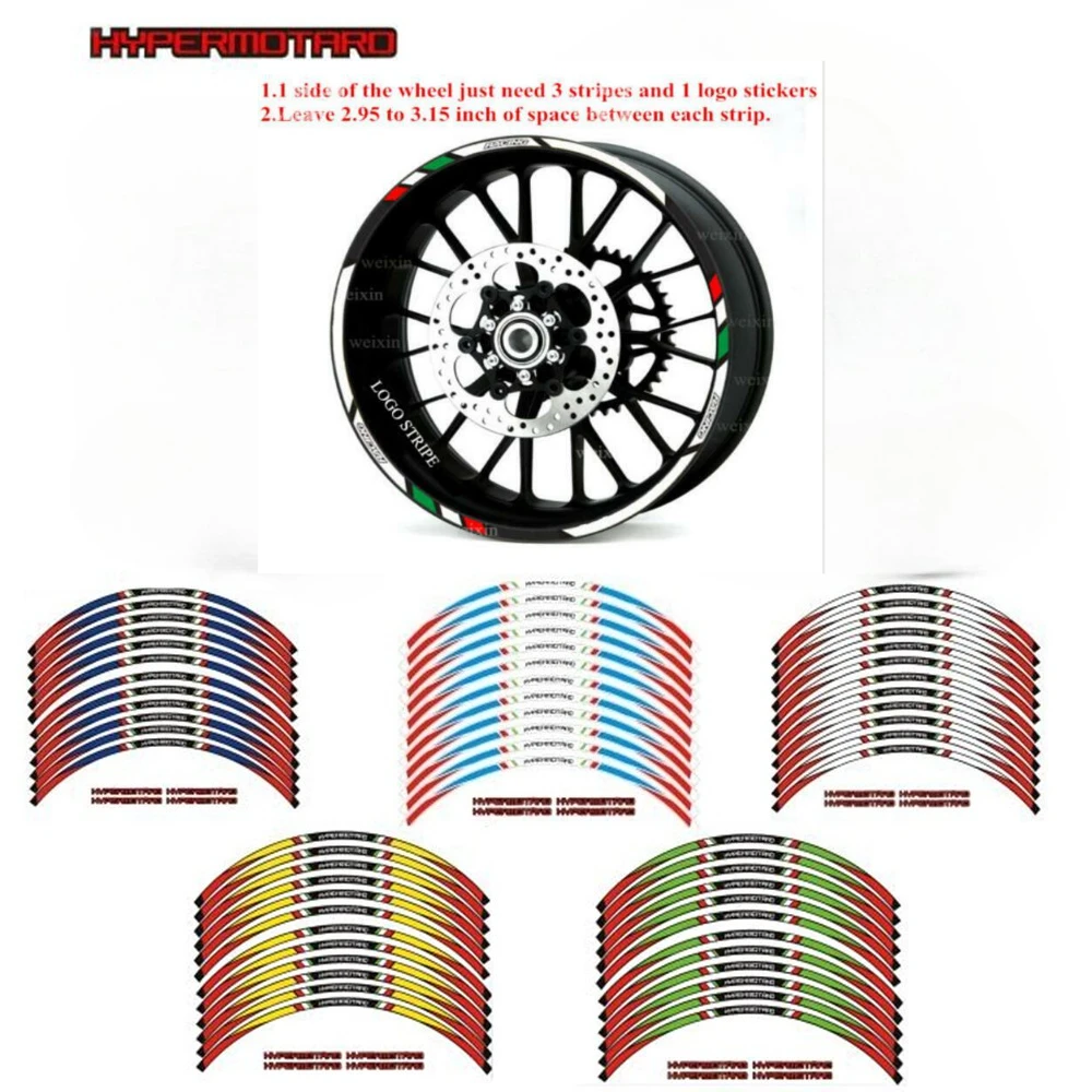 

For DUCATI Hypermotard 1100 796 939 950 1100EVO 17" Wheel Rim Stripes Tape Sticker Decal Wheels Rim Stripe Stickers Decals
