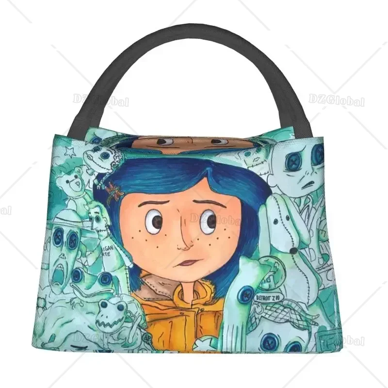 Horror Halloween Movie Coraline Resuable Lunch Box  Thermal Cooler Food Insulated Lunch Bag Office Work Pinic Container