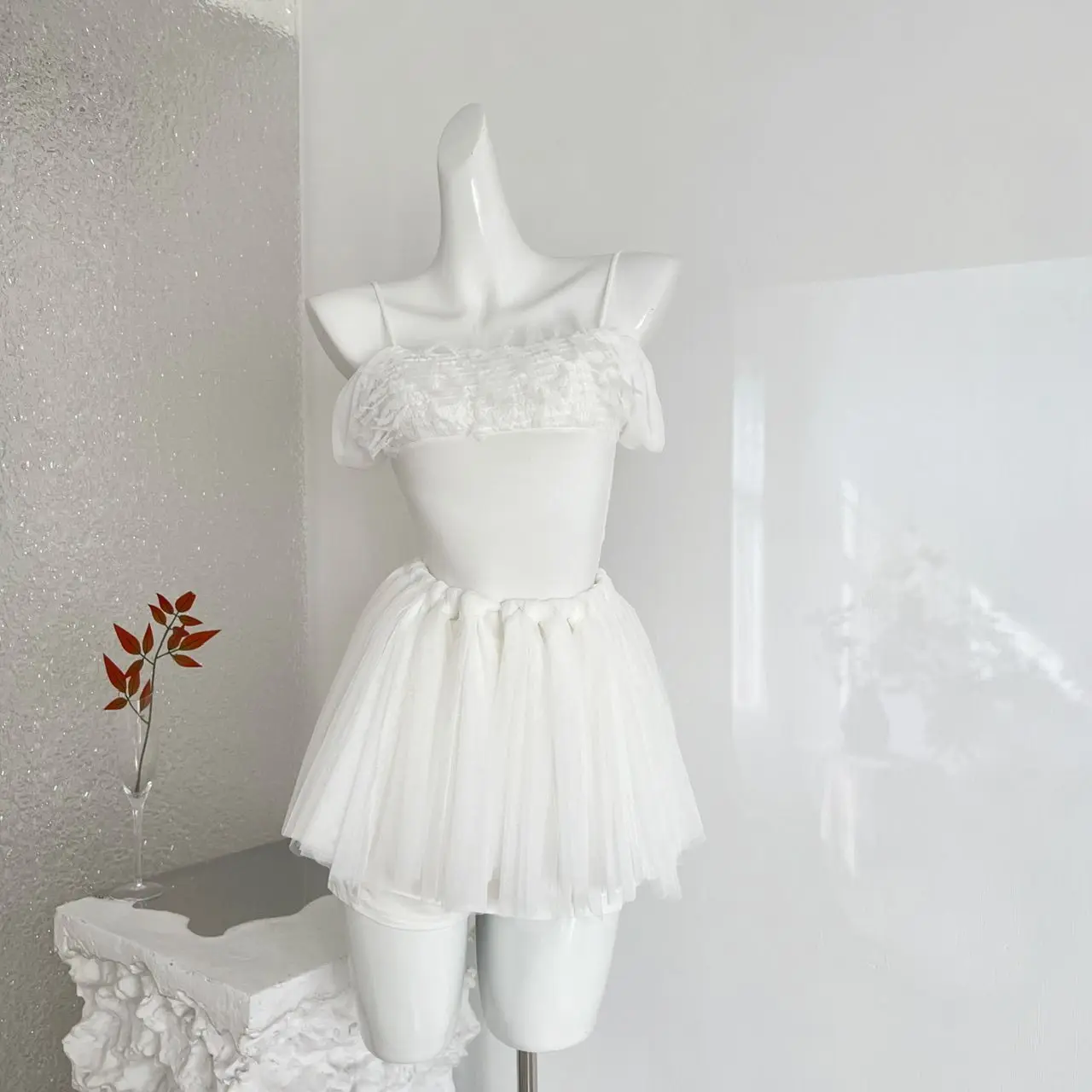 swan-ballet-pure-desire-lace-bouffant-skirt-set-women's-fashion-summer-collection-three-piece-set-polyester-inner