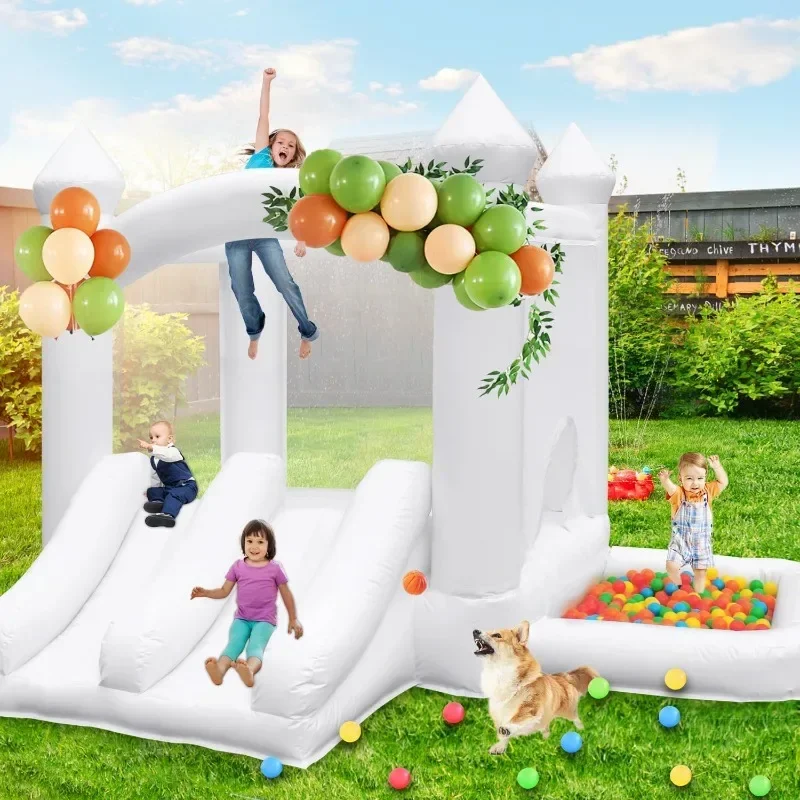 

Bounce House for Kids Indoor Outdoor Toddler Bouncy Castle with Double Slide Balloon Blower,Children's Birthday Wedding Party