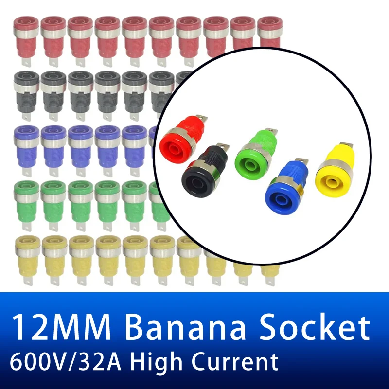 

4MM Banana Socket 600V/32A High Current Instrument Binding Post Insulated Panel Socket Opening 12MM