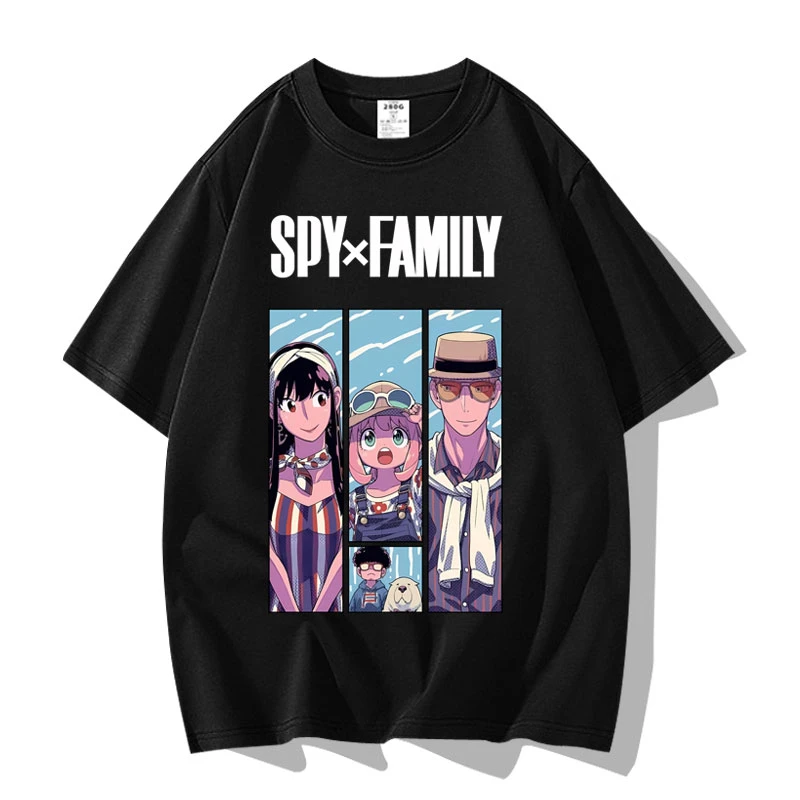 MINISO Spy X Family Japanese Anime Anya Forger Graphic Print T Shirt Streetwear Men Women Fashion Short Sleeve Plus Size Unisex