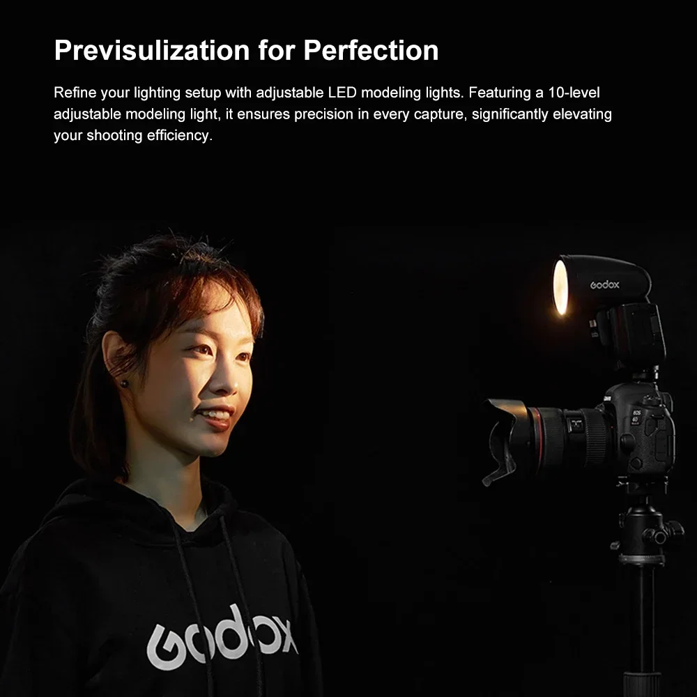 Godoxカメラフラッシュライト、リチウムイオン丸頭、ワイヤレス伝送、v1プロ、キヤノン、ニコン、ソニー、富士、オリンパス、ttl、hss、1/8000s、2.4g