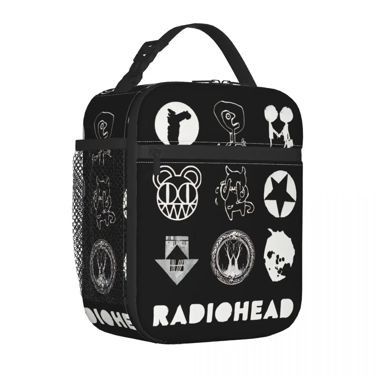 Radiohead Insulated Lunch Bag Leakproof Band Music Lunch Container Cooler Bag Tote Lunch Box Large Capacity Camping Bag