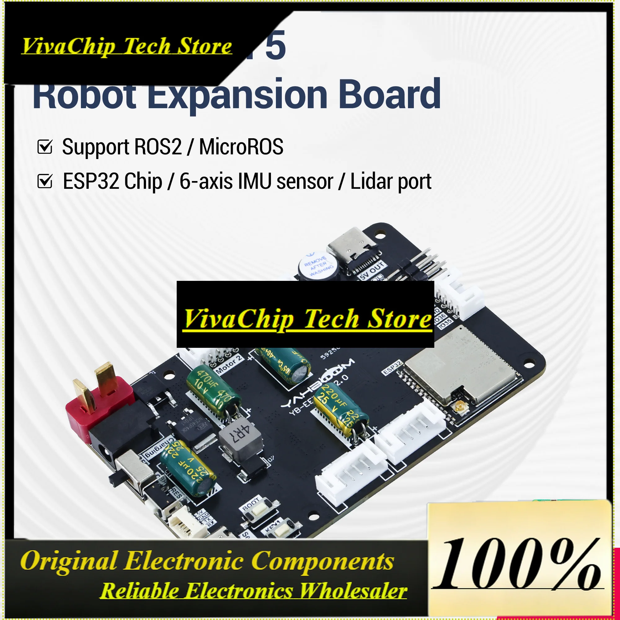 VivaYahboom Micro ROS Robot Expansion Board Control ROS2 With ESP32 6 Axis IMU Sensor Servo Motor Drive For Raspberry Pi 5 Jetso