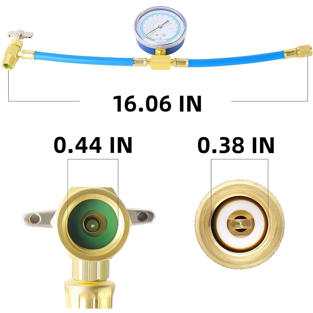 Refrigerant Charging Hose and Gauge & BPV31 Piercing Valve.Fit for R12,R22,R134A Port