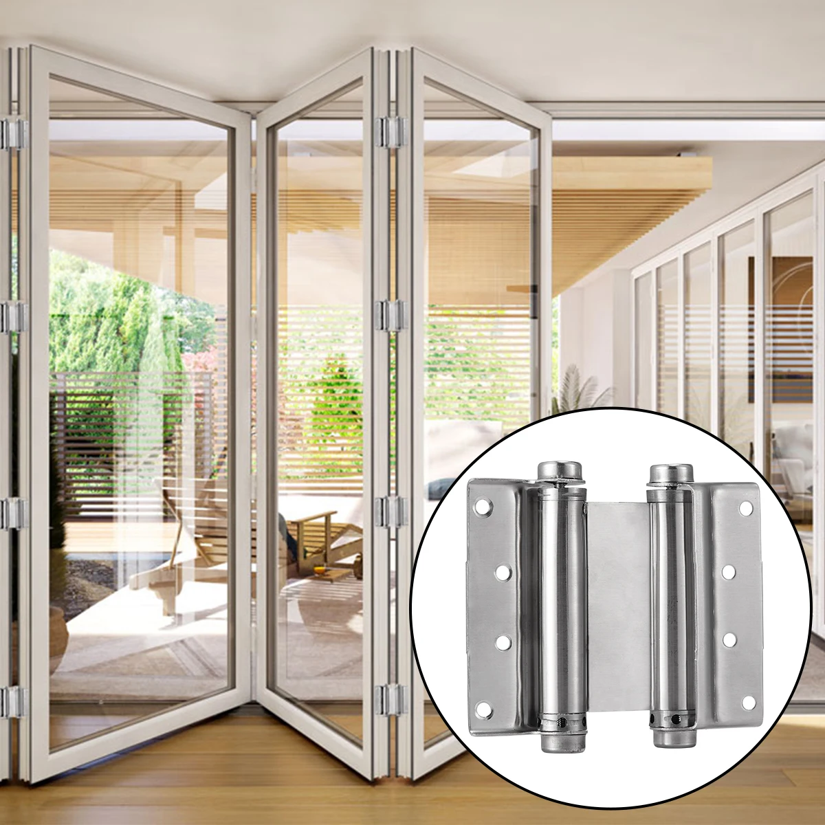 2pcs 4-inch stainless steel double spring hinges, suitable for door thicknesses ranging from 2.5cm to 4.3cm