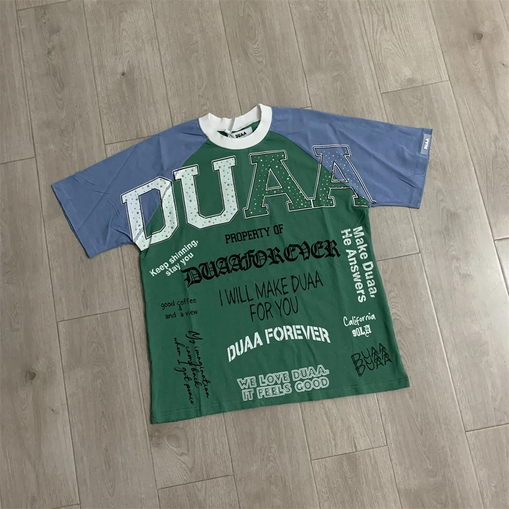 Patchwork HOLE Duaa Court T-Shirts Men Women Tee T Shirt