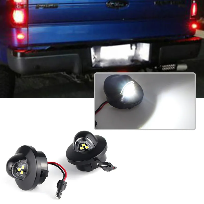 2x LED License Plate Lights Auto Number Plate Lamp Car Light Assembly Red White For Ford Ranger Explorer F-150 F-250 F-350 F150