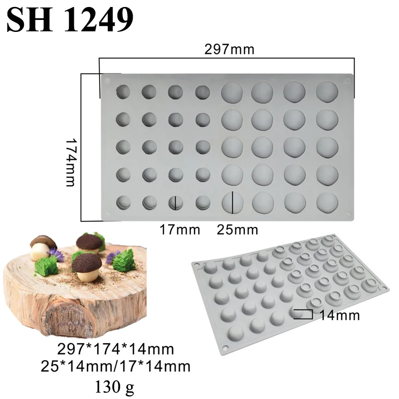 SHENHONG Mushroom Design Fondant Mold Silicone Bolo Moldes Ferramentas de decoração do bolo Food Grade Sobremesa Bakeware Cozinha Suprimentos