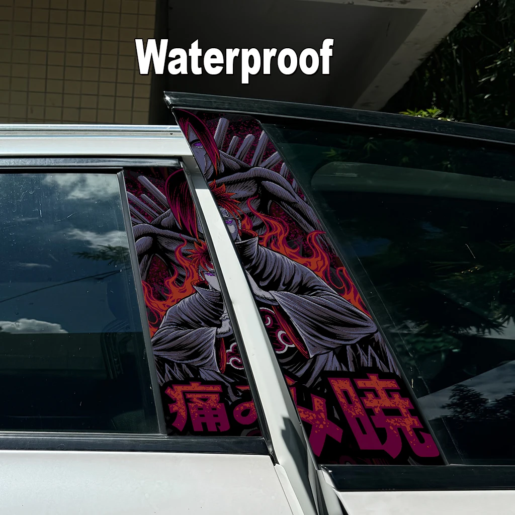 Naruto Anime Car B Pillar Waterproof Stickers Self-Adhesive Poster Auto Exterior Gift Scratch-Resistant Decal Easy Apply Decor