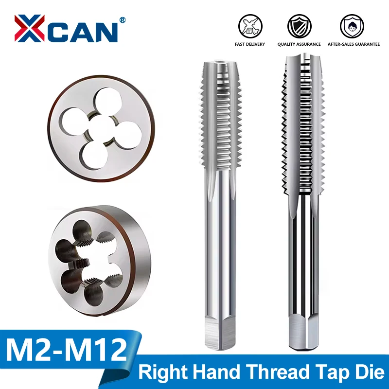 XCAN Thread Tap and Die M2-M12 Right Hand Metric Tap Die Machine Plug Tap Drill Bit Screw Threading Tapping Tools