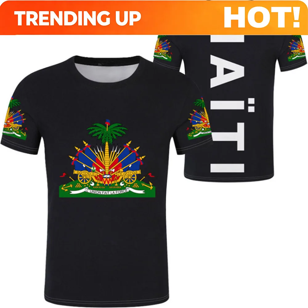 Customization Haiti Free Custom Name Number Logo Hti T Shirt Nation Flag Country Ht French Haitian Republic College Print Photo
