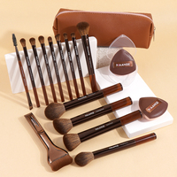 MAANGE 17pcs Makeup Tool Kit 14pcs Makeup Brushes 2pcs Air Cushion Puffs with Storage Bag for Foundation Powder Eyeshadow Beauty