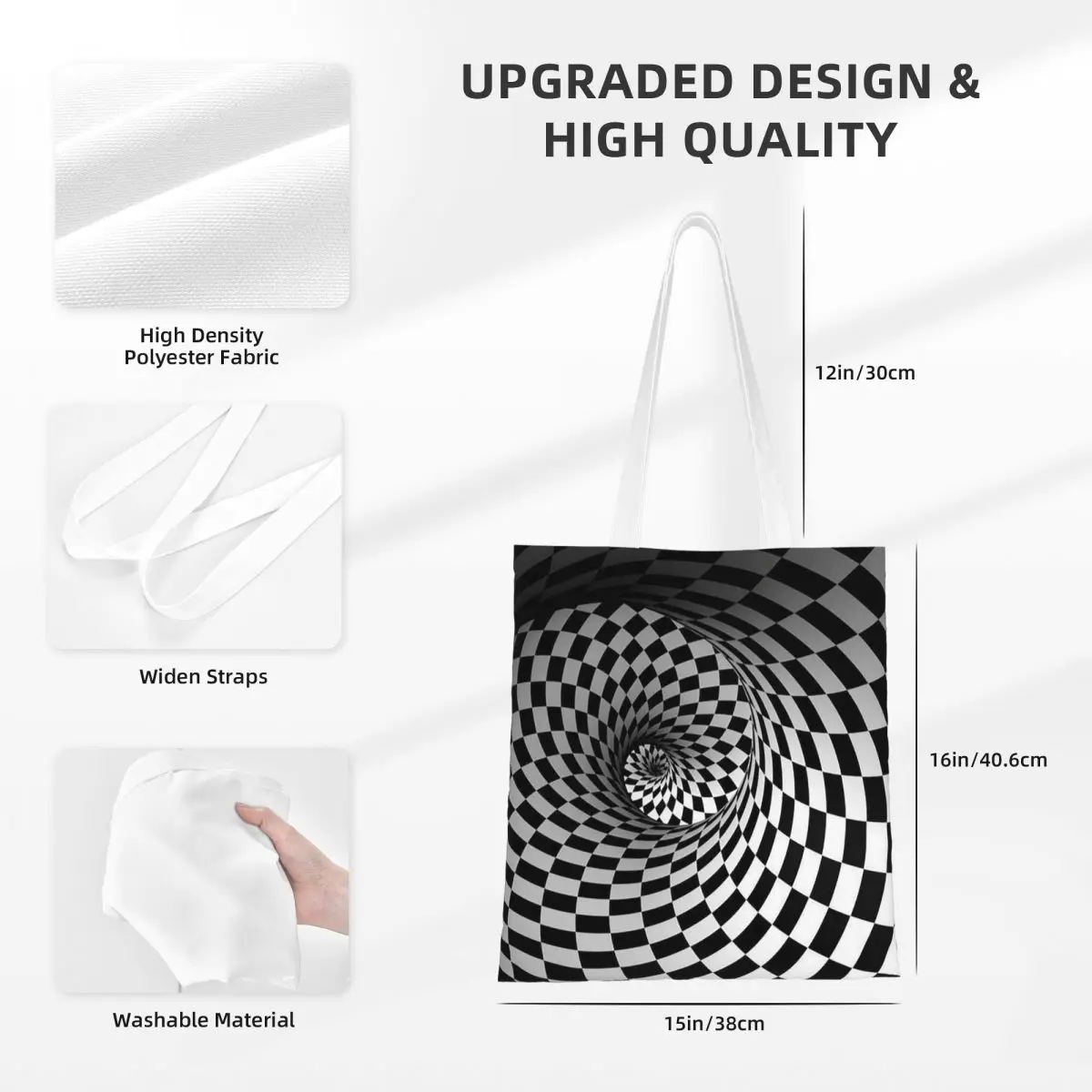 Chess Pieces On Board Chessboard  Shopping Bags Canvas The Tote Bag Foldable for Ladies Shoulder Tote Travel Handbag