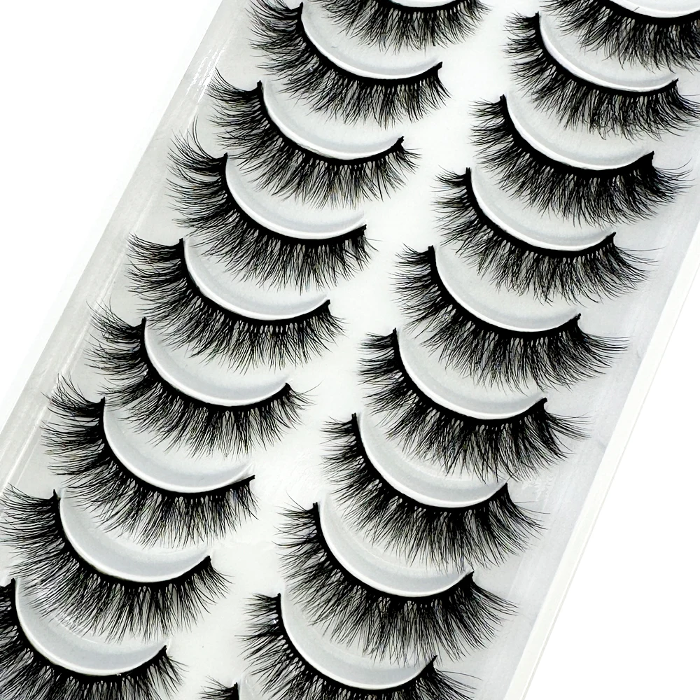 NEW 10 Pairs Natural False Eyelashes Fake Lashes Long Makeup 3d Mink Lashes Extension Eyelash Soft Mink Eyelashes for Beauty E08