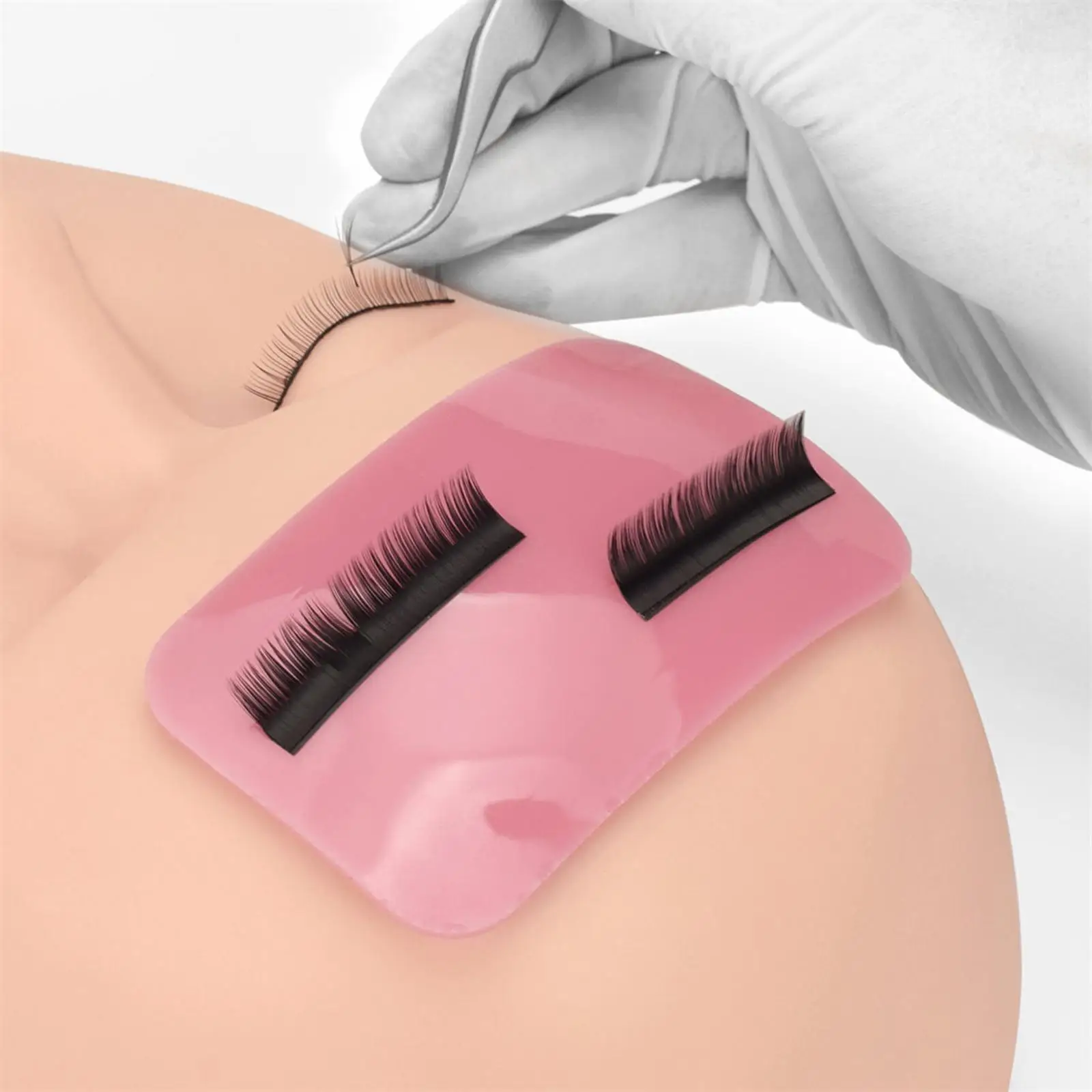 Almofada de extensão de cílios de silicone reutilizável ferramenta de palete suporte de cílios postiços