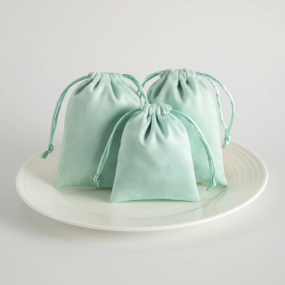 50pcs Lovely Jewelry Flannel Drawstring Velvet Bag Gift Packaging Suede Cloth Wedding Favor Pouch DIY Storage Cosmetic Organizer