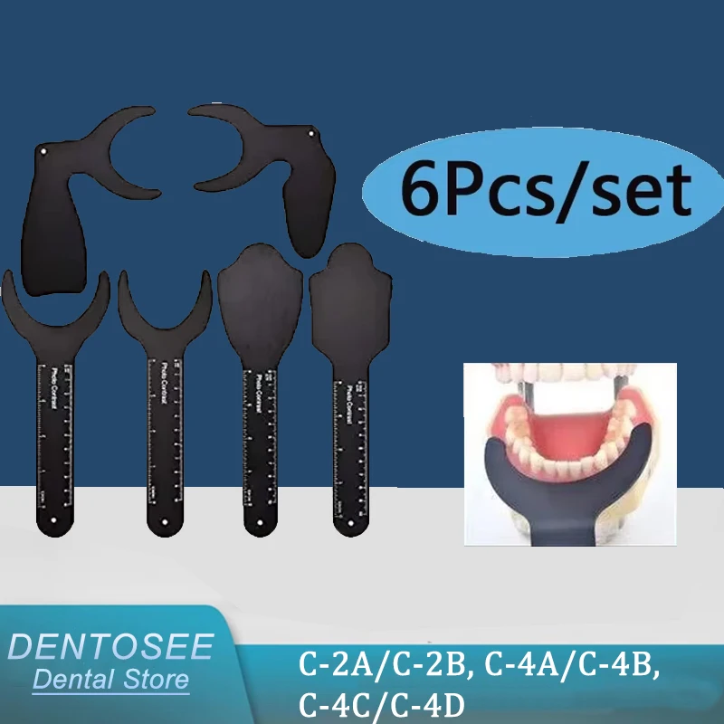 

6Pcs Dental Photo Comparison Set with Scale Mark - High Temp Sterilizable Orthodontic Tool Kit for Precision Dentistry