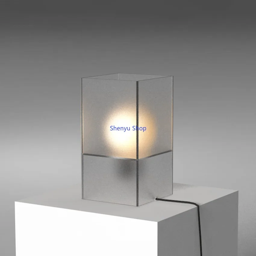 Frosted Acrylic Cube Table Lamp Minimalist Modern LED Night Light for Bedroom Living Room Desk Home Decor  Ambient Desk Lamp