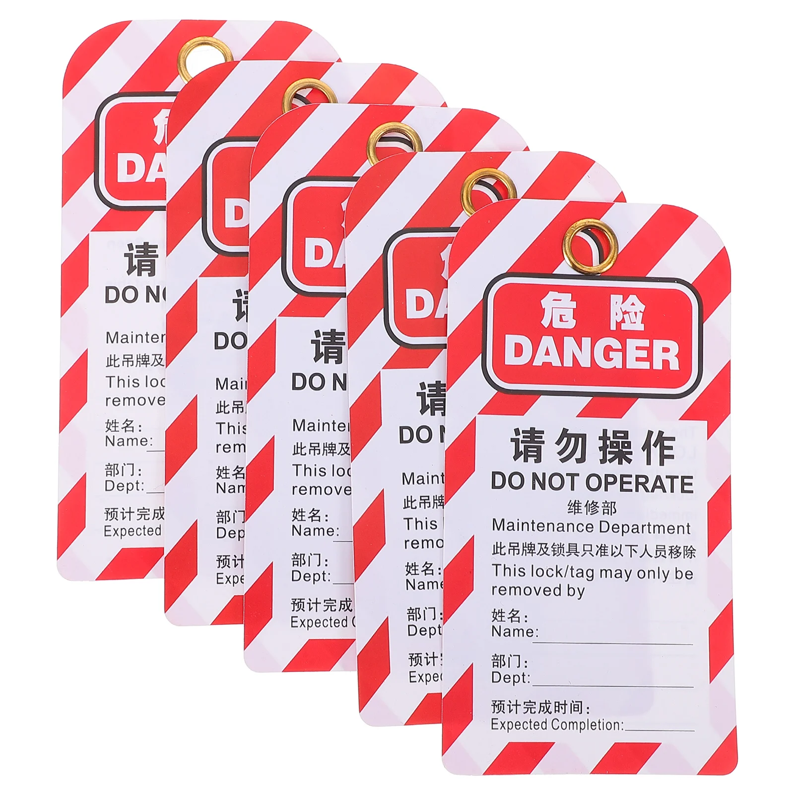 5 Pcs Tag Safety Lock Tags Warning Sign Label Do Not Operate Hanging Card Equipment