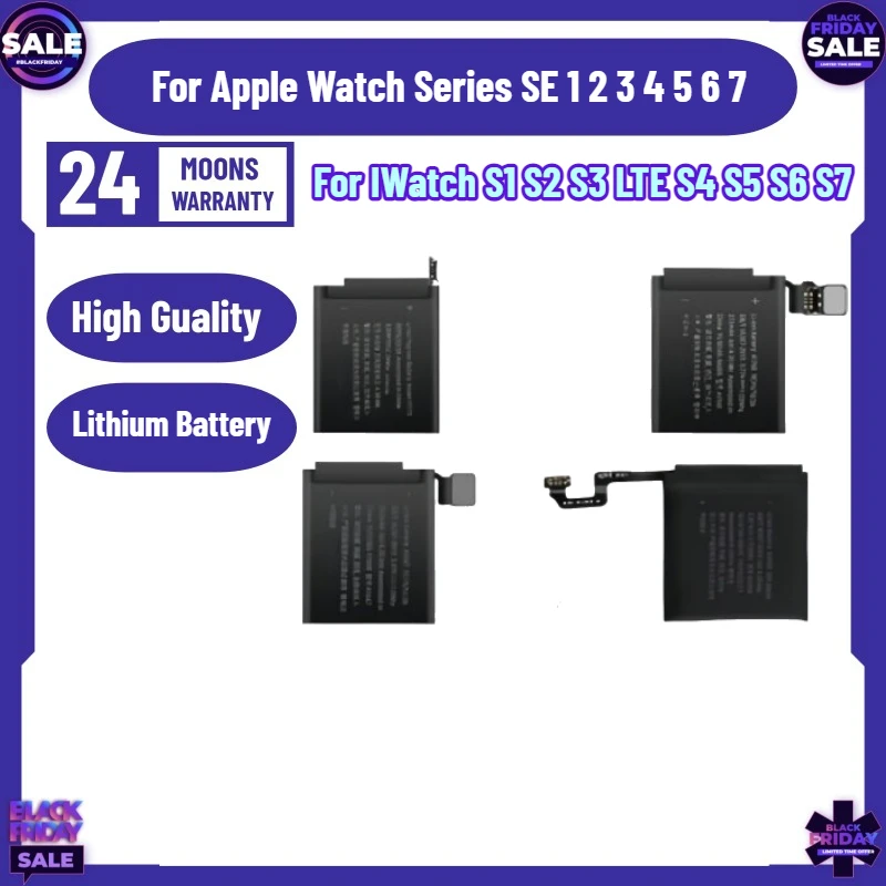 

New Replacement Battery For IWatch S1 S2 S3 S4 S5 S6 S7 For Apple Watch Series SE 1 2 3 4 5 6 7 Bateria