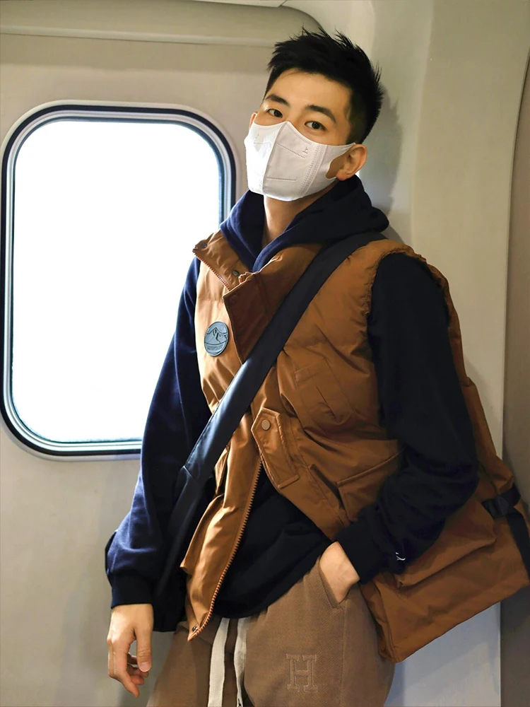 

Men's Thiened Warm Loose Fit Svel Stand Collar Cotton Vest Autumn Winter Workwear Sle Faion Outerwear Jaet