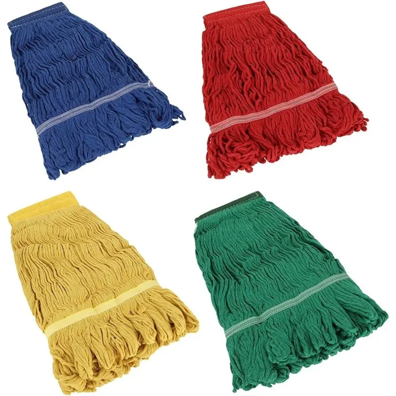 

HLZS-Replacement Heavy Duty Mop Head Refills, 4 Pack Commercial String Mop Head, Loop-End Mop Head For Home, Industrial
