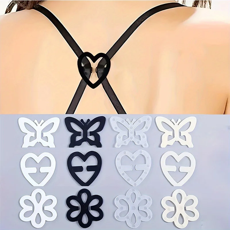 Correa de sujetador con hebilla antideslizante, cierre trasero invisible para ropa interior, correas de hombro ajustables con múltiples patrones, clip XKNYPJ01, 4/12 Uds.