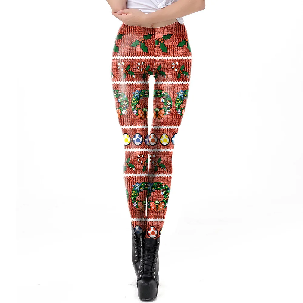 2024 Autumn/Winter Digital Printed Christmas Tree Leggings, Yoga Pants, And Tight Pants For Outerwear