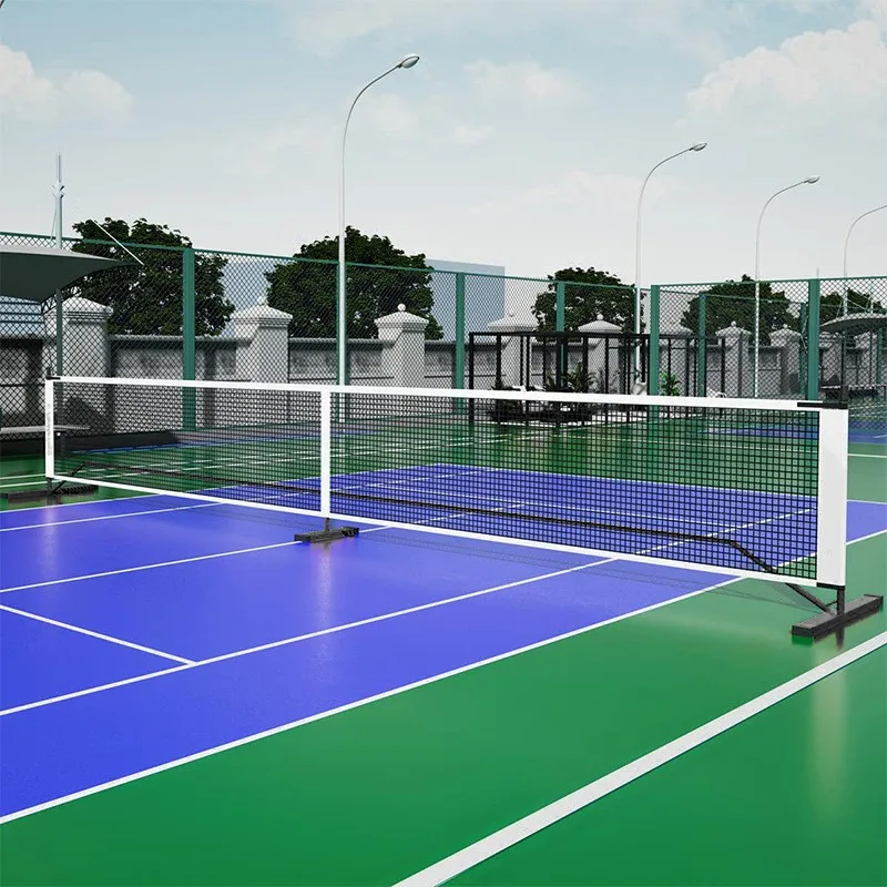 Steady Metal Frame Stand Iron Post Portable Reinforced Pickleball Net with Wheels for Outdoor and Indoor