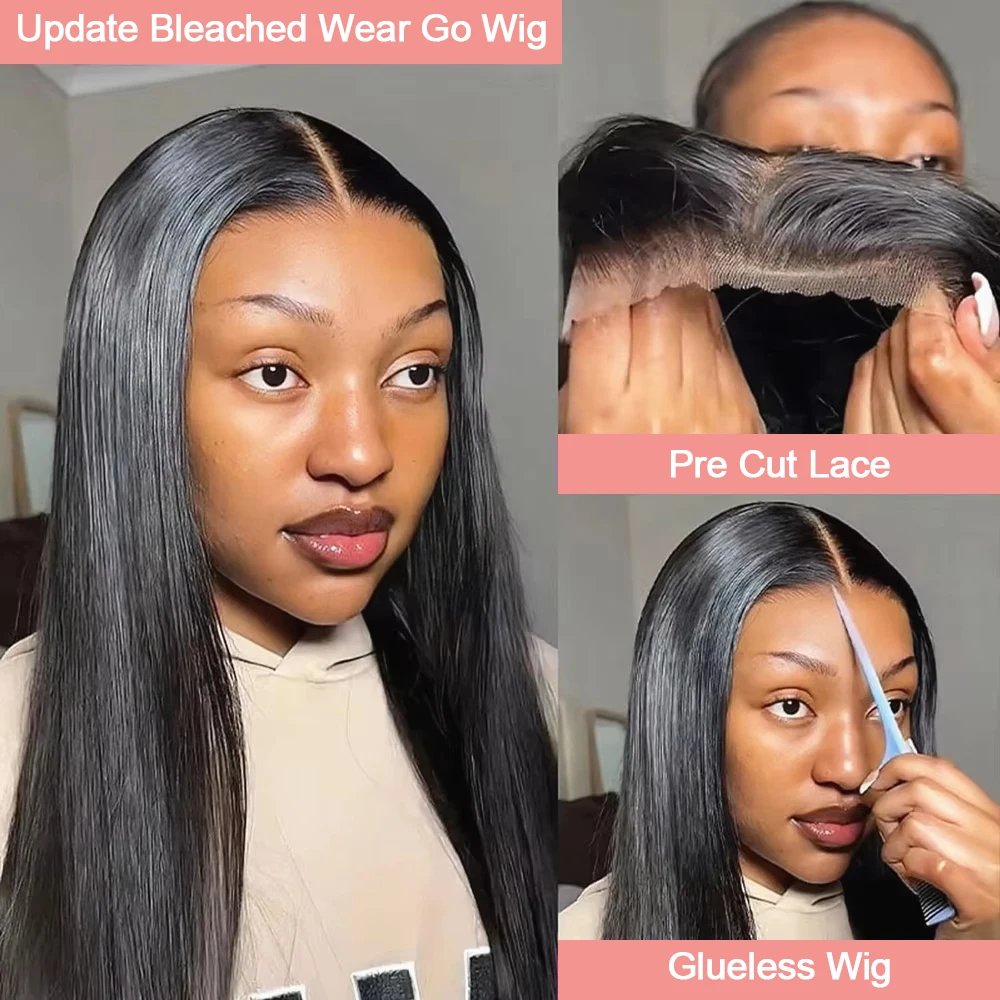 High-quality Vietnamese 250 Density 13x4 13x6 HD Lace Front Human Hair Wigs 30 40 Inch Bone Straight Human Hair Wigs Natural Pre Plucked Transparent Lace Frontal Wigs Pre Cut Glueless 5x5 Closure Wig Human Hair For Women