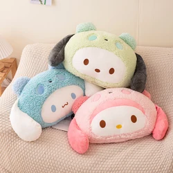 Sanrio Cute Anime Turn Into White Bear Pillow Blanket Comfortable Kuromi My Melody Pochacco Throw Pillow Back Cushion Sofa Bed