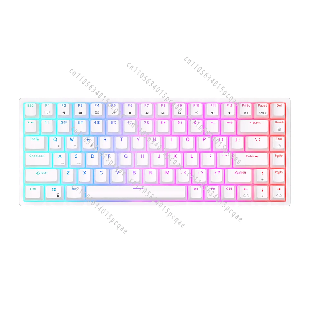 61 Keys Mechanical Gaming Keyboard LED Backlit USB 1.0 Wired Gradient Side Engraved Character Keycaps PBT Material Hot