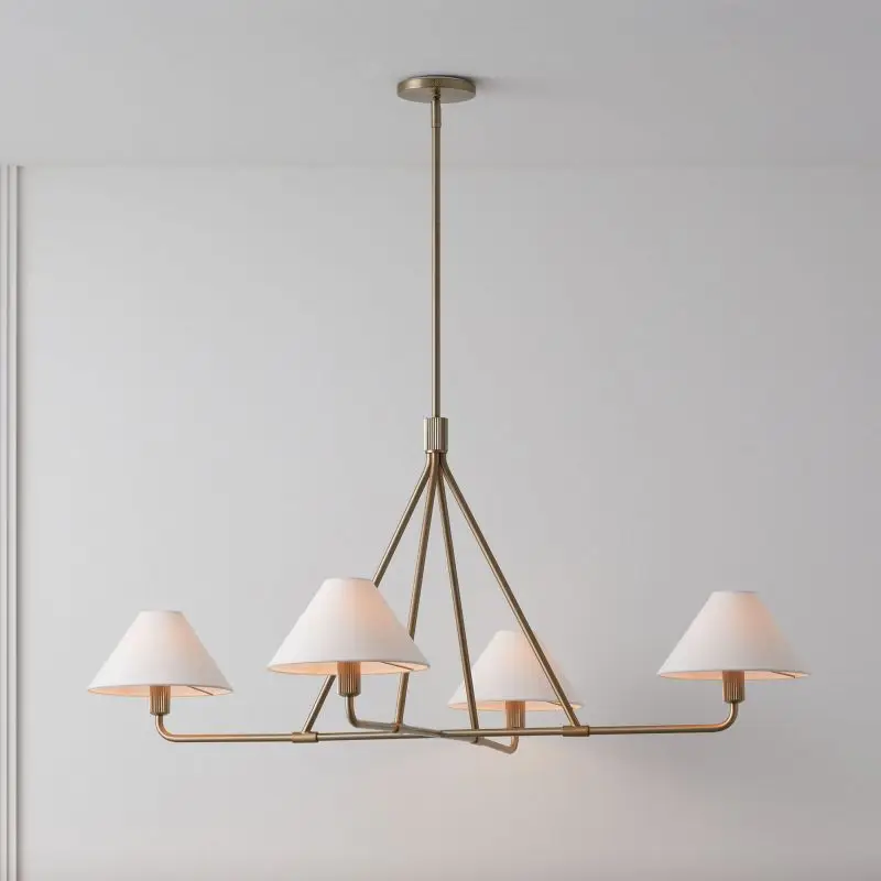 American retro minimalist luxury fabric restaurant chandelier living room bedroom hotel villa decorative lighting