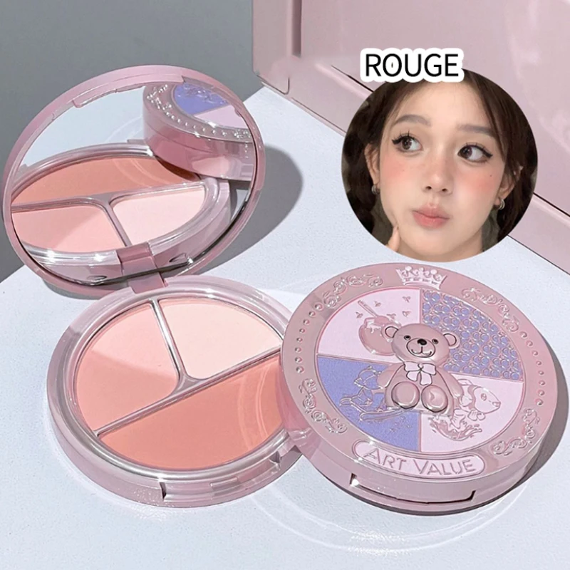 Art Value Bear Knight Trio Blush Palette – Erschwingliches Rouge, Kontur und Highlight für ein makelloses Finish