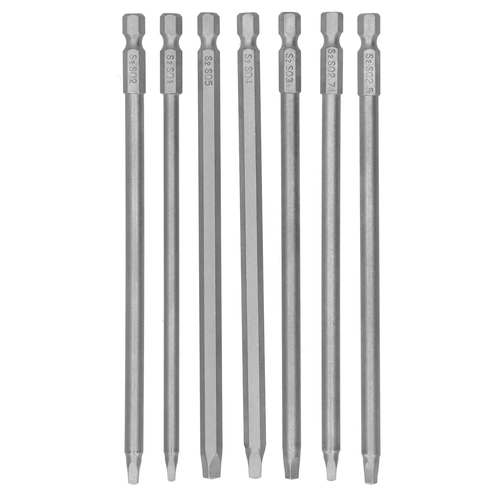 7Pcs Screwdriver Bit Square Electric Chrome Vanadium Steel Hex Handle 150mm 1Pc Cover