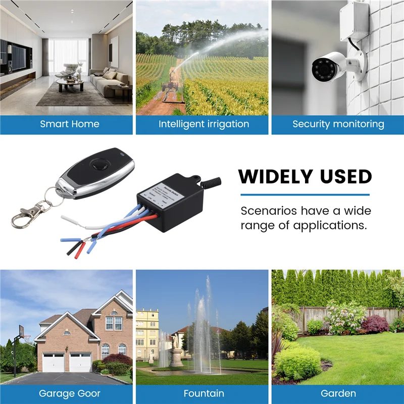 

Durable-433Mhz Universal Wireless Remote Control Switch DC 12V 24V 1CH Relay Receiver Module With 1 Channel Remote Transmitter
