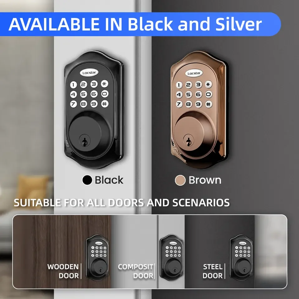 Locstar Security Residential Fechadura Electronic Cerradura Digital TUYA Smart Keypad Password Automatic Deadbolt Door Lock
