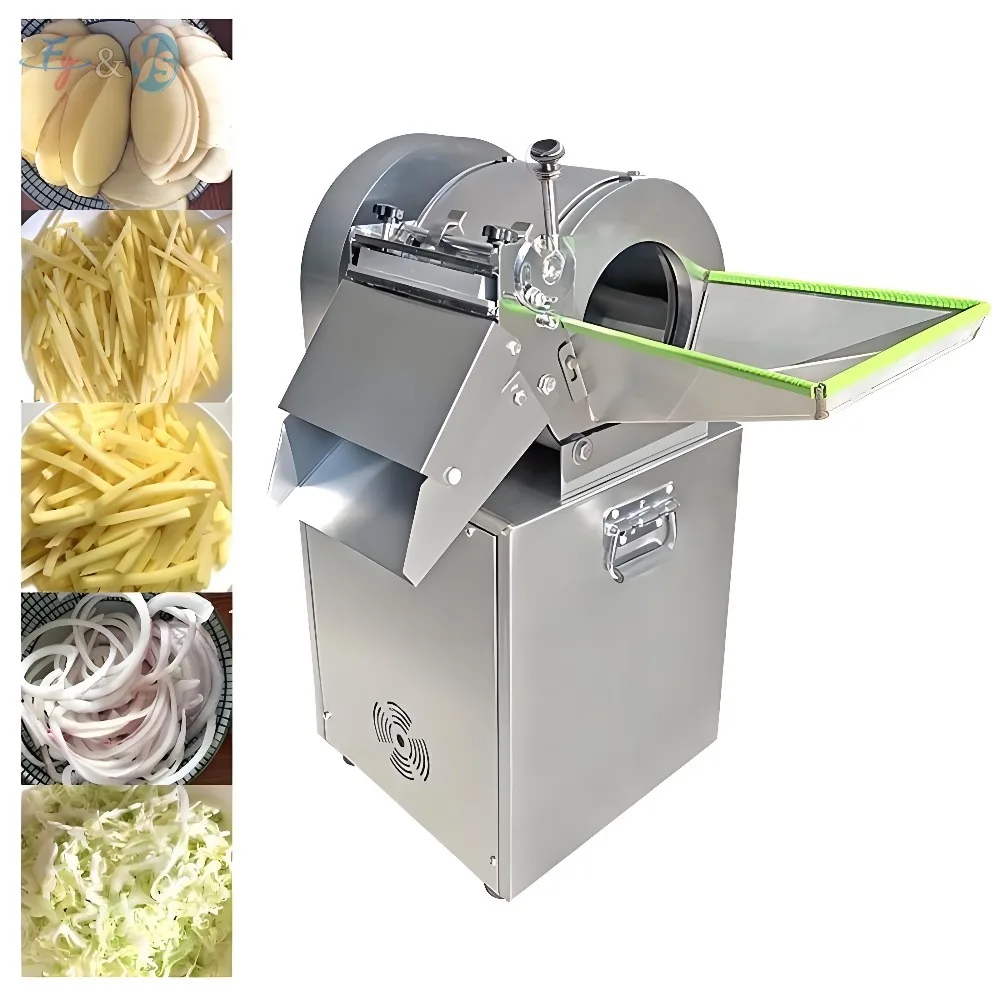 Automatic Vegetable Fruit Shredder,Fry Strip Cutting Machine Electric Cube Dicing Slicing Machine Cuts Carrot/Onion/Potato