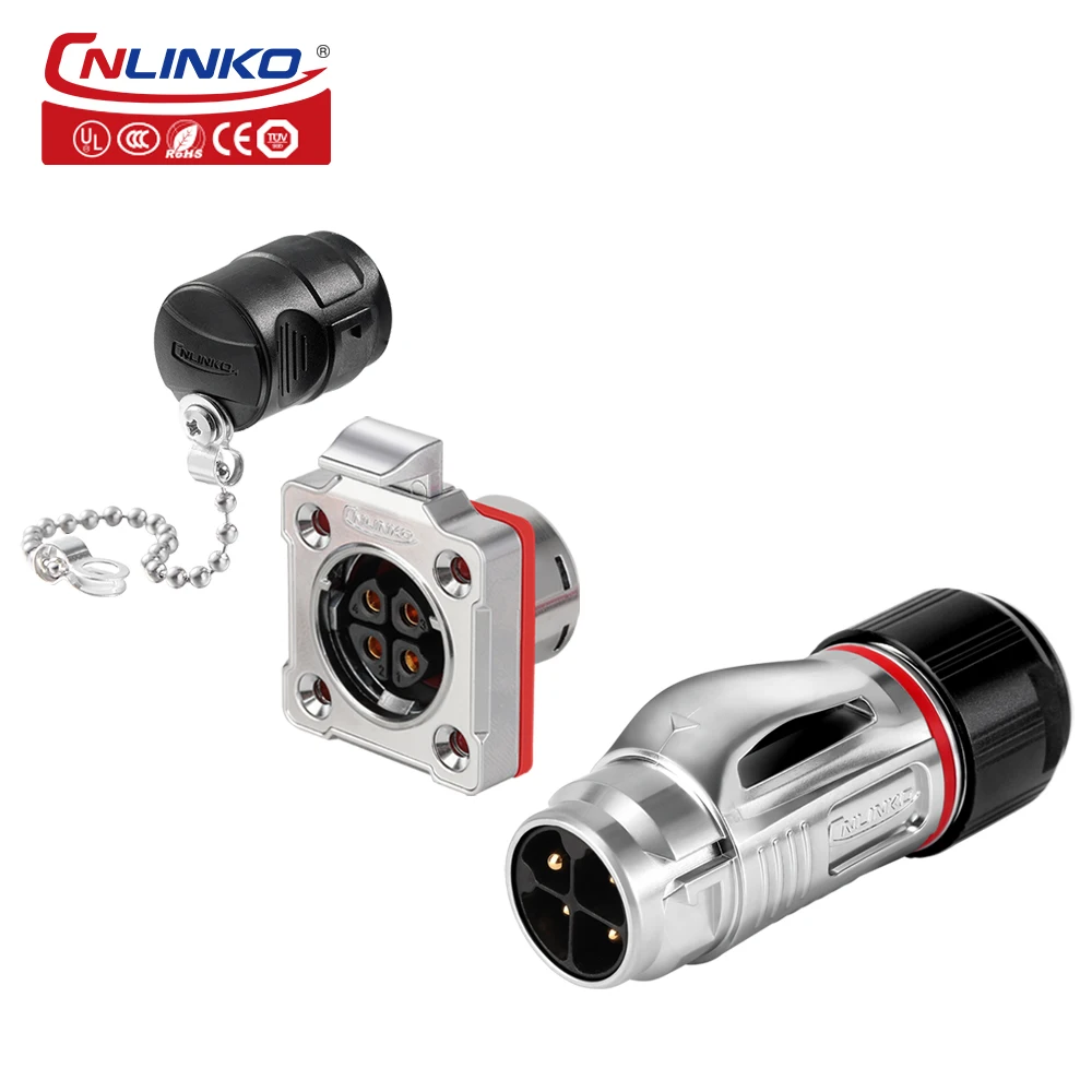 CNLINKO Waterproof Industrial M20 Aviation Connector 2 3 4 5 7 9 12 14 Pin Plug and Socket Panel Mount Metal Wire Connectors