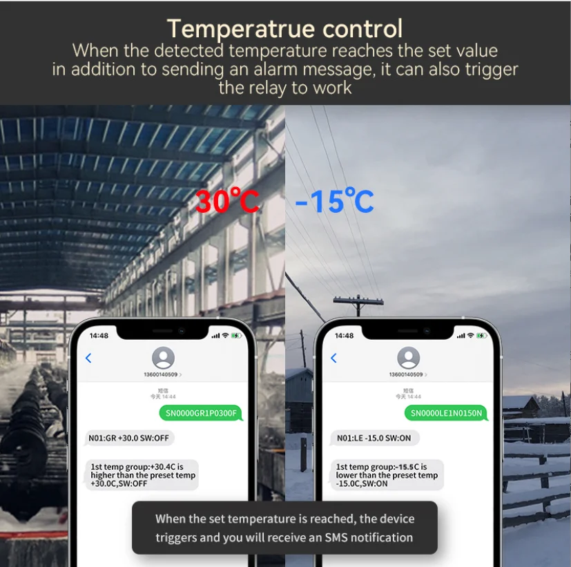 GSM AUF/OFF RELAIS schalter access controller KL1-GSM mit temperatur sensor stromausfall alarm senden SMS erinnerung