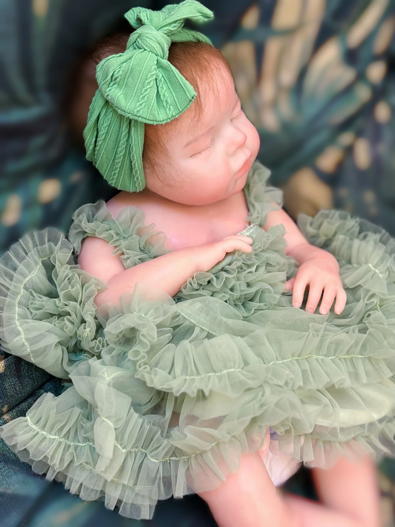 20 Polegada silicone reborn bebê boneca artesanal realista silicone menina com raízes mohair simulado dormindo criança presente colecionável