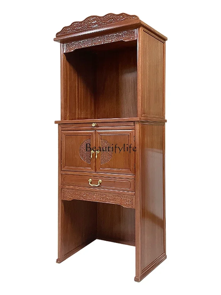 

LJYSolid Wood God of Wealth Altar Cabinet Altar Household Shrine Clothes Closet New Chinese Style