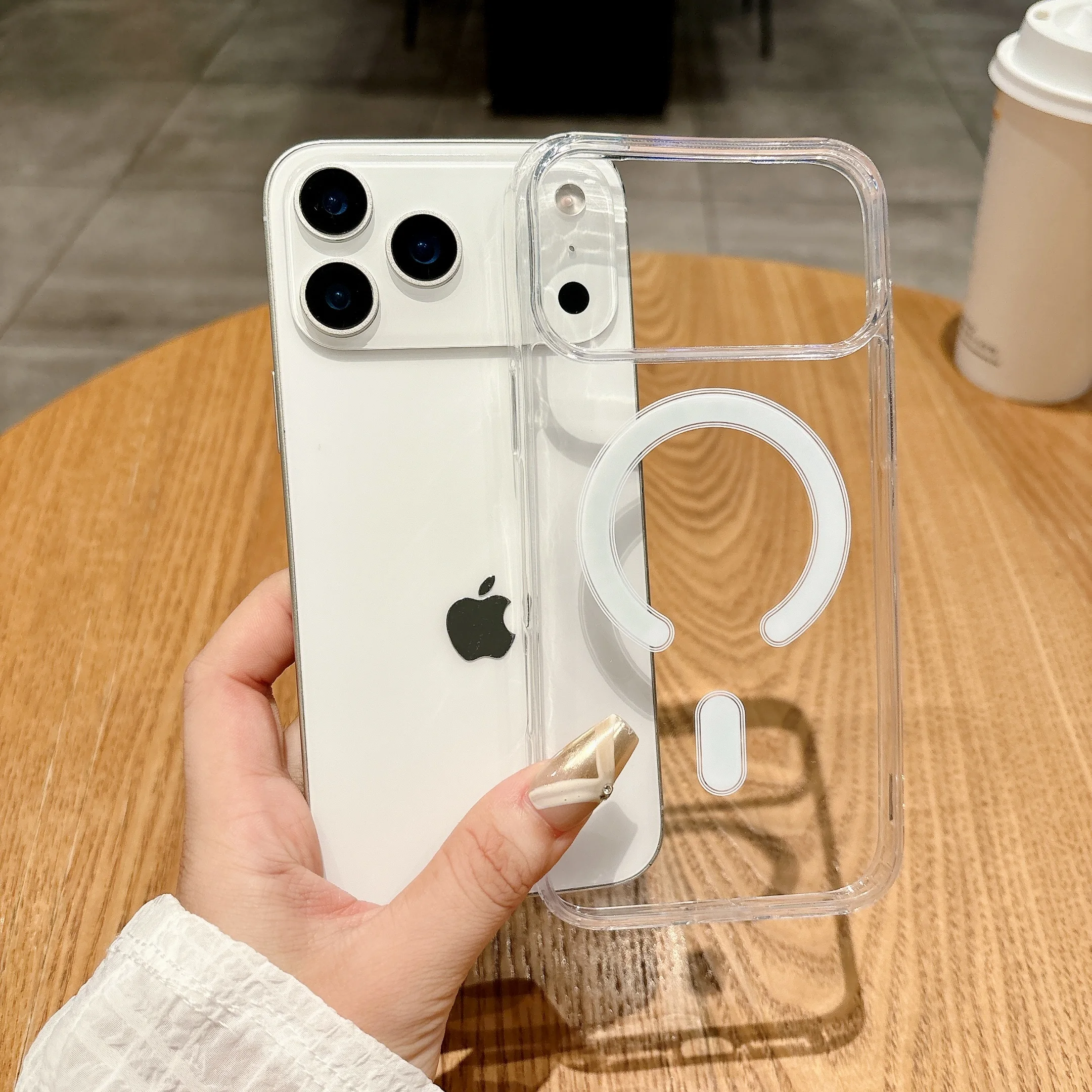 Transparent Magnetic Slim Phone Case for Apple IPhone 17 Air 16 15 14 13 12 11 X XS XR Pro Max Cover Clear Hard Cases