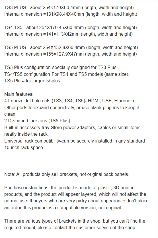 WYORESY For CalDigit TS3 TS4 TS5 TS5 PLUS Hot Sale 10 Inch Rack Mount Bracket  Docking Station Fixed Installation Base